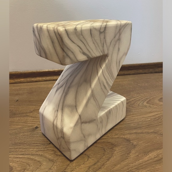 Langley Street “A” & “Z” Ceramic Faux Marble Bookends from Wayfair - Picture 6 of 8